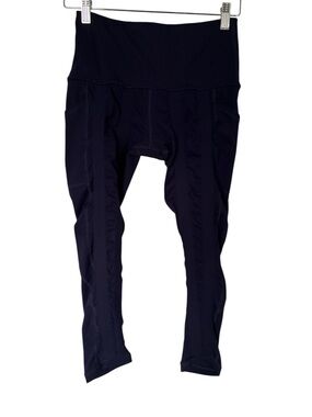 Hi-Rise Resistance Navy Blue Leggings with Pockets by SweetFlexx